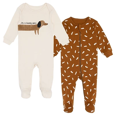 Petit Lem-Bebe Pqt2 Dormeuse Tricot Beige