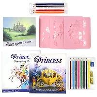 SpiceBox Trousses d'art pour enfants, Imagine, pochoirs décoratifs histoires de princesses, Tranche d'âge - Édition anglaise