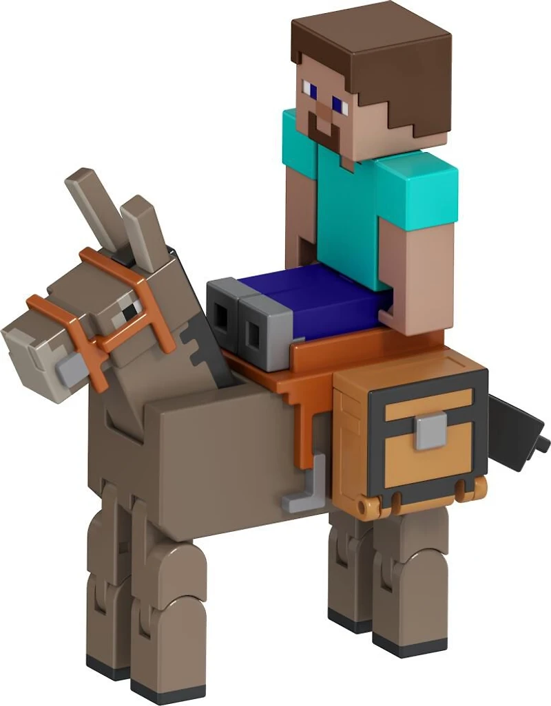 Minecraft-Steve et l'Âne-Coffret avec 2figurines et accessoires