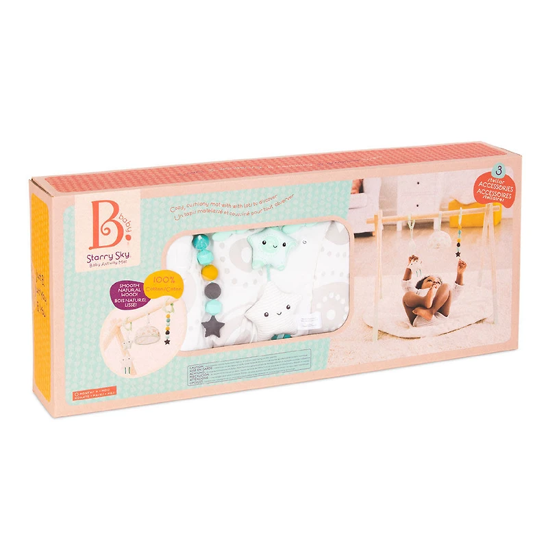 Tapis d'éveil en bois pour bébé, Starry Sky, B. toys