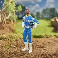 Power Rangers Lightning Collection, Ranger bleu de l'espace bleu et planeur Galaxy, figurine articulée premium de collection de 15 cm