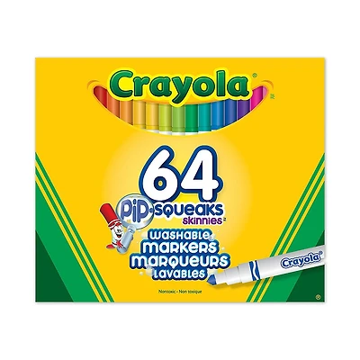 Crayola - Marqueurs lavables Pip-Squeaks Skinnies - ensemble de 64