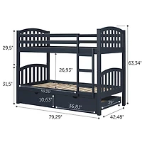 Meubles South Shore, Bunk Beds and Rolling Drawers Set - Navy Blue