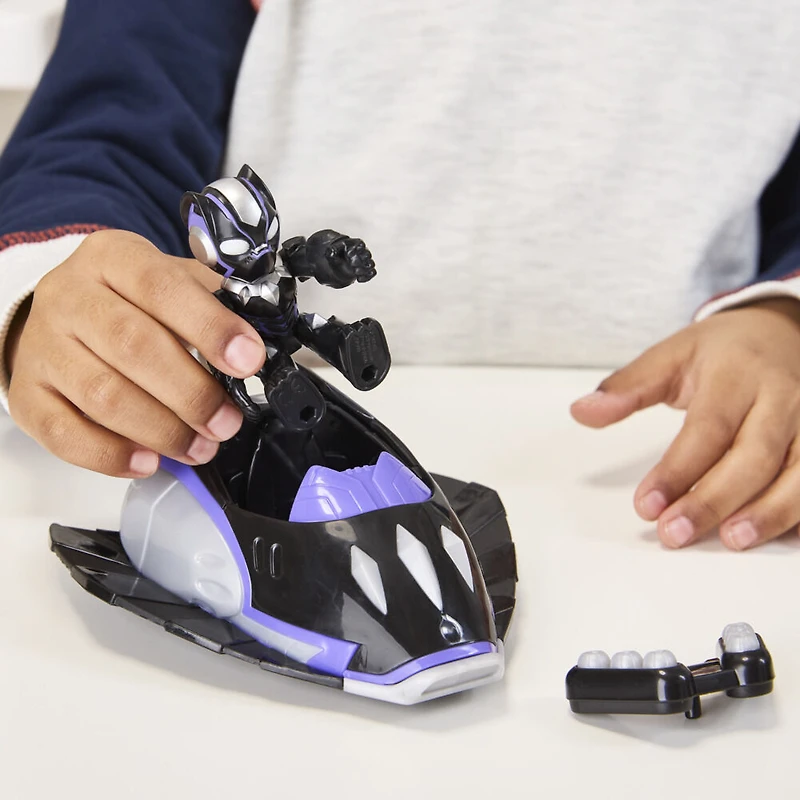 Marvel Iron Man and his Awesome Friends, figurine Black Panther avec avion