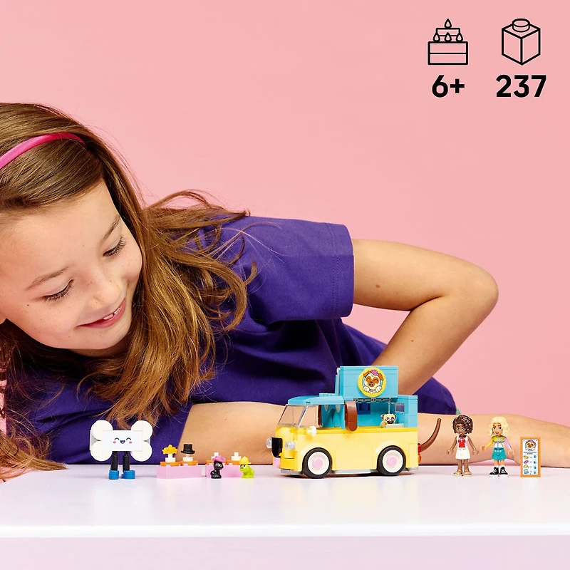 LEGO Friends La Camionnette d'Accessoires pour Animaux avec 2 MInipoupées, ainsi qu'un Chaton, un Chien et une Grenouille - 42678