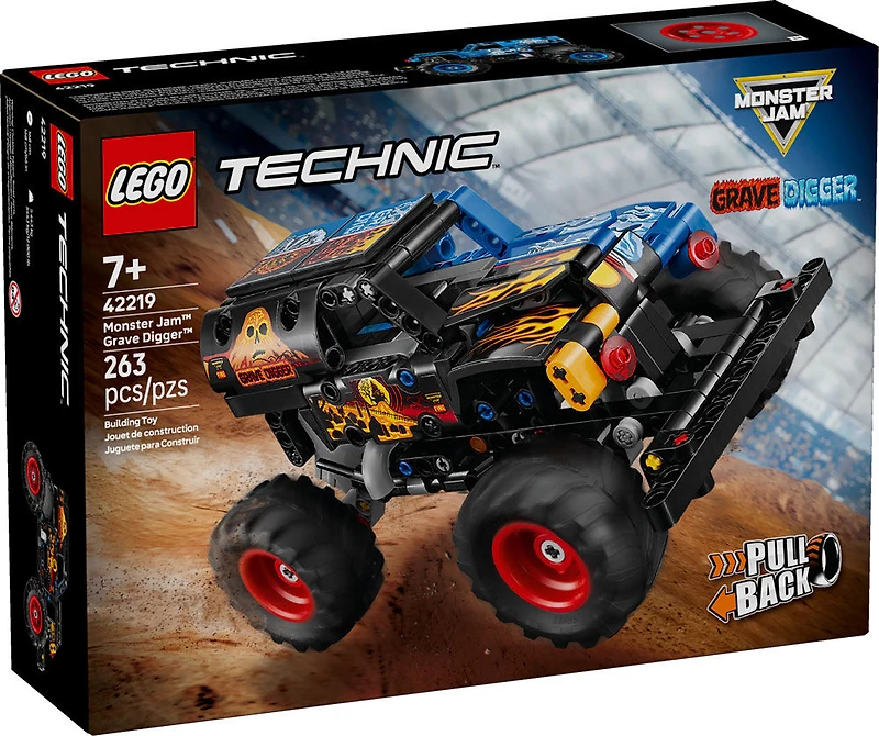 LEGO Technic Monster Jam Grave Digger Feu et Glace, Jouet de Camion à Rétrofriction 42199