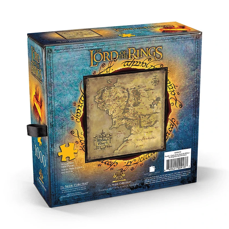 The Noble Collection The Lord of the Rings Map of Middle-earth casse-tête de 1000 pièces - Édition anglaise