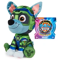 PAW Patrol : La Super Patrouille le film, Peluche Rocky Super Patrouille de 17 cm, animaux en peluche haut de gamme