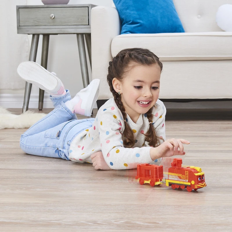 Mighty Express, Train motorisé Nate le rapide avec outil qui fonctionne vraiment et wagon de cargaison, jouets pour enfants à partir de 3 ans