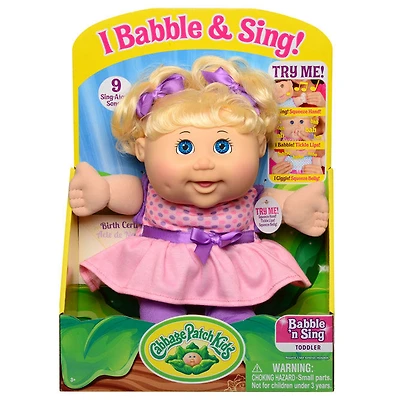 Poupée Bout d'chou bambin de luxe - babille et chante, mode rose