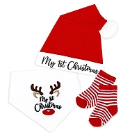 Baby Mode Baby's First Christmas - Red Reindeer 3 Piece Set