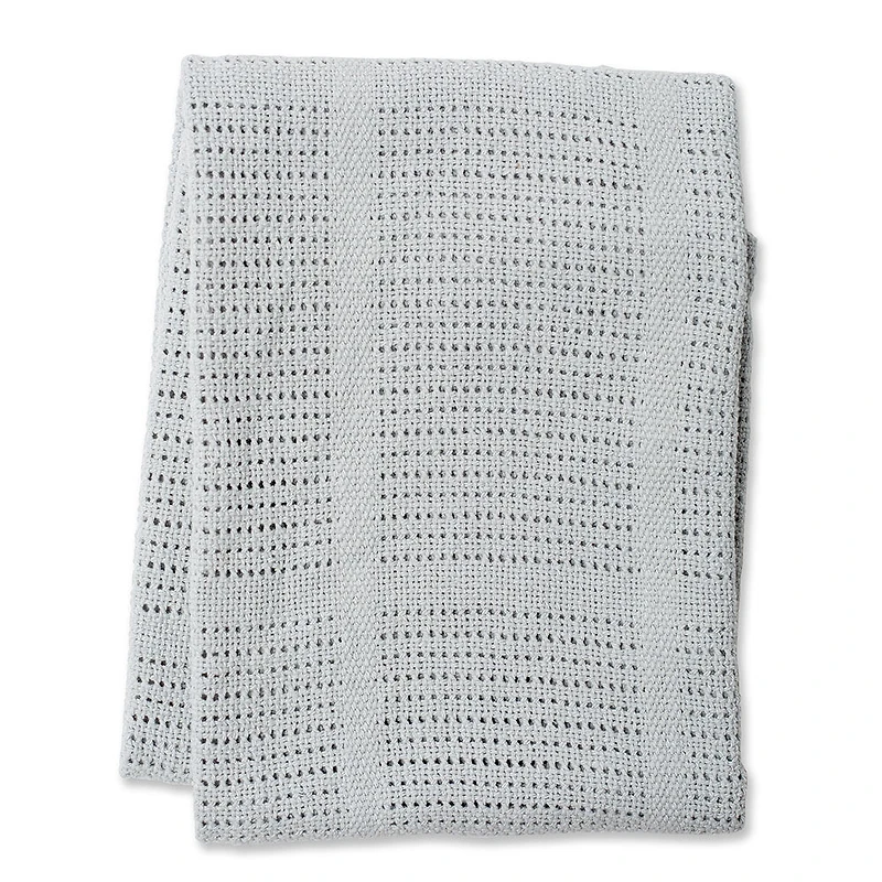 Lulujo - Grey Cotton Cellular Blanket