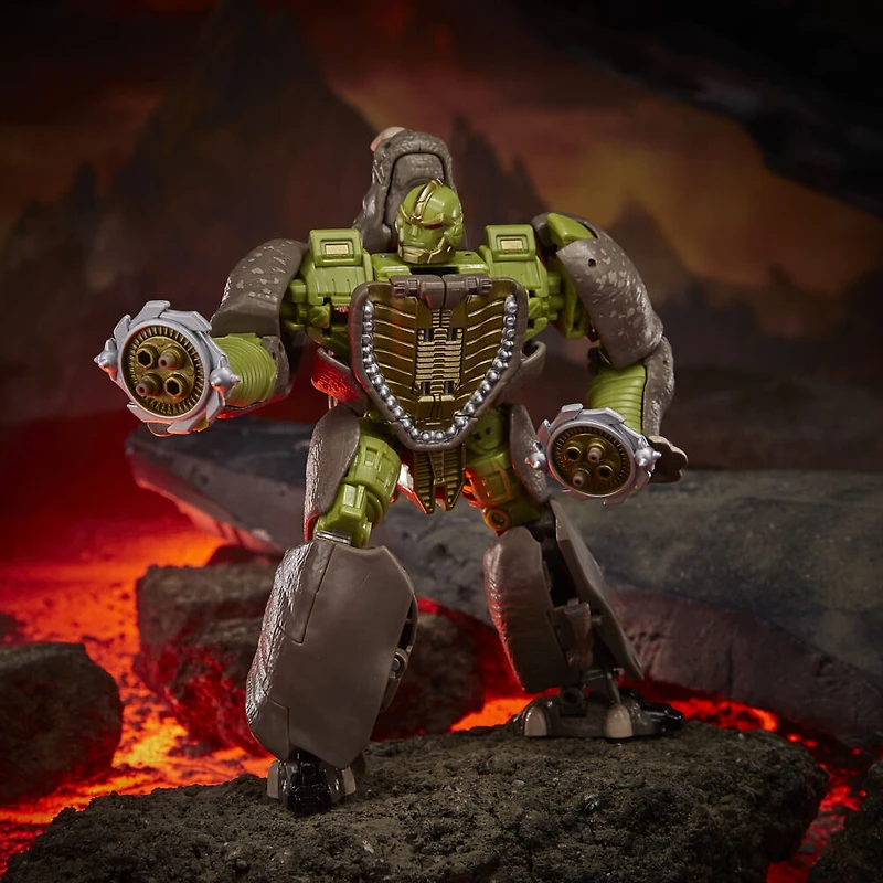 Transformers Generations War for Cybertron : Kingdom, WFC-K27 Rhinox de 17,5 cm, classe Voyageur