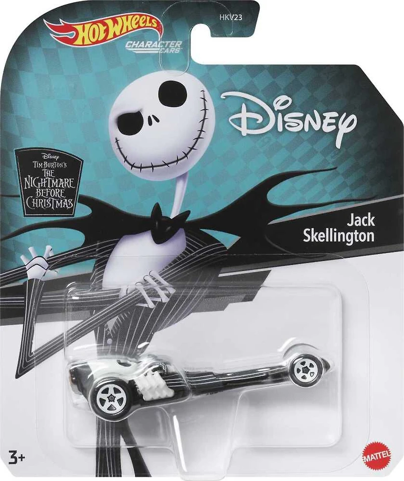 Hot Wheels Jack Skellington Character Car, Collectible 1:64 Scale Toy Car Inspired by The Nightmare Before Christmas