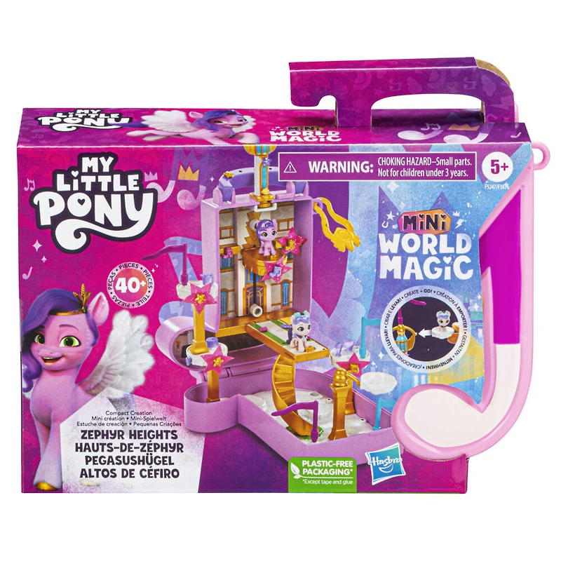 My Little Pony Mini Monde Magique Hauts-de-Zéphyr, coffret portatif avec la princesse Ruby Pétales