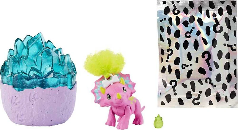 Club Des Cavernes - Cristaux Avec Bébé Dinosaure - les motifs peuvent varier