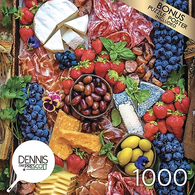 Cra-Z-Art - Dennis Prescott 1000pc Puzzle - Cheese and Charcuterie Happiness