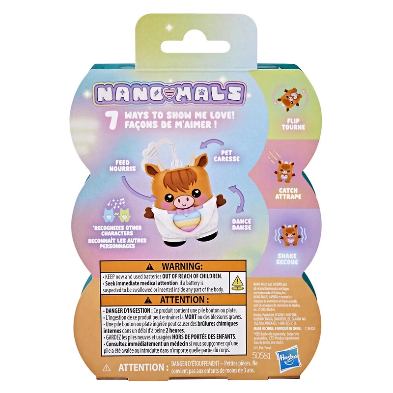 Hasbro Nano-mals Cowbert le boeuf Highland, compagnon électronique