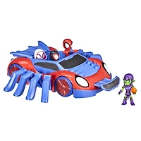 Marvel Spidey and His Amazing Friends, Arachno-bolide avec figurines, véhicule avec 4 figurines  - Notre exclusivité