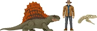 Coffret humain et dino Dr Alan Grant et Dimétrodon Jurassic World: Dominion avec figurine d'humain, figurine de dinosaure et accessoires