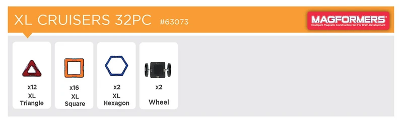 Magformers XL Cruiser 32 Pieces Set - styles may vary