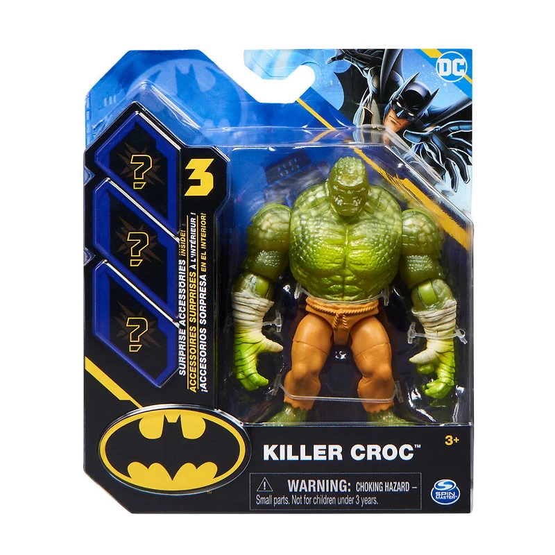 DC Comics, Figurine articulée Killer Croc de 10 cm avec 3 accessoires mystère