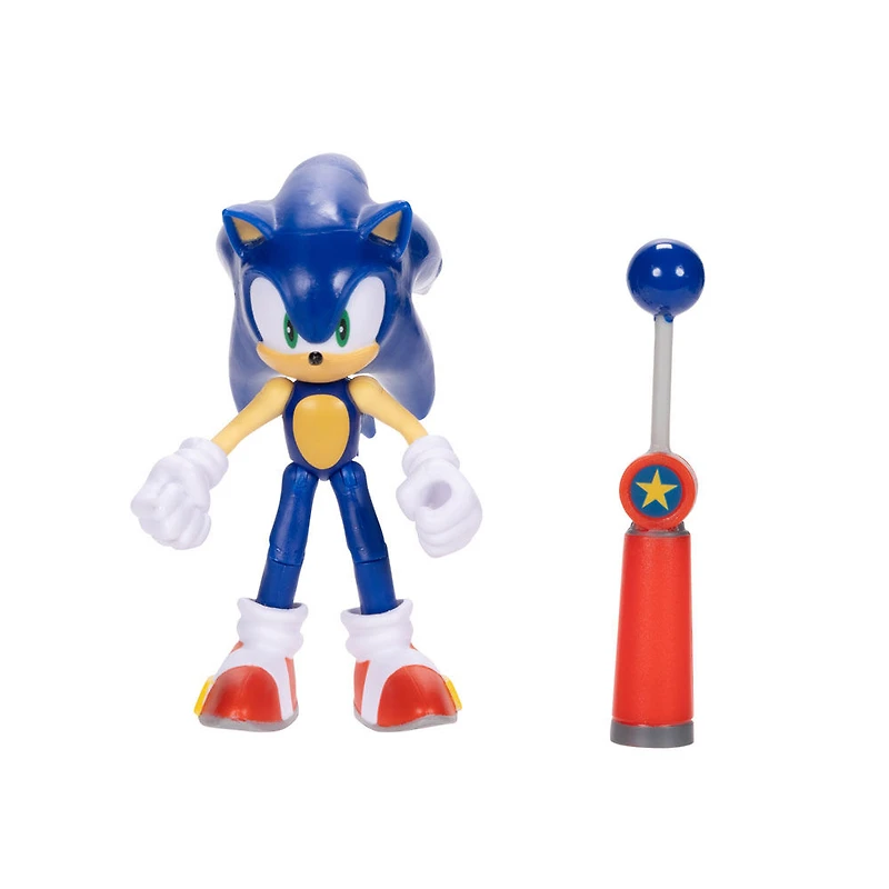 Figurine de 4 pouces Sonic - Sonic moderne avec Point de contrôle bleu 