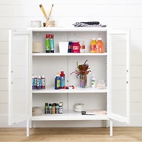 Crea Meuble de rangement avec portes grillagées en métal Blanc solide