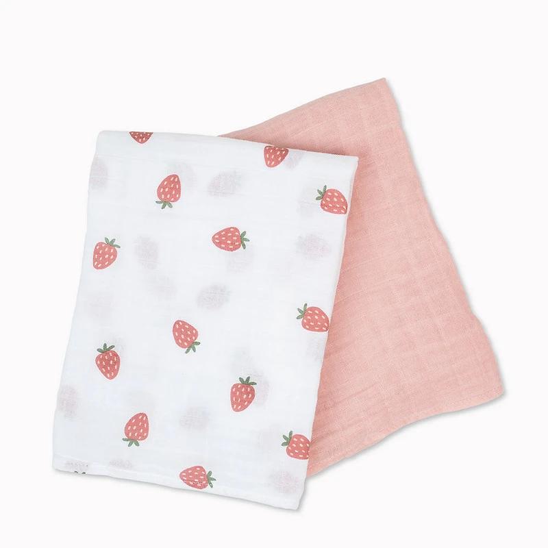 Lulujo - Langes en mousseline 2PK - Fraises et ball