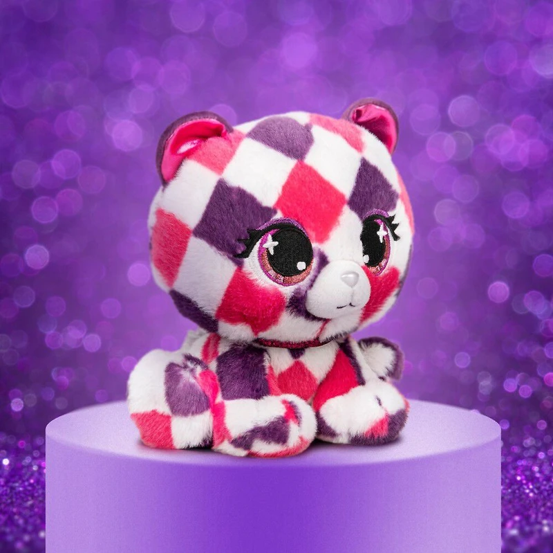 P.Lushes Designer Fashion Pets, Quinn O'Bearci, ourse en peluche de luxe, rose/violet, 15,2 cm