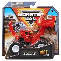 Monster Jam, Monster truck Scoopz Dirt Squad Scooper officiel avec pièces mobiles