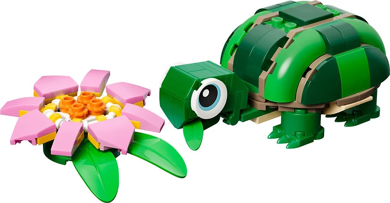 LEGO Creator 3 en 1 La Tortue avec un Nénuphar, Jouet, Se Transforme en Caméléon ou en Grenouille 31377