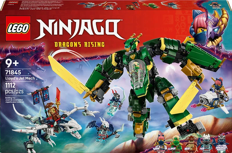 LEGO NINJAGO L'avion-Robot de Lloyd, Ensemble de Construction de Combat de Dragon avec 5 Figurines 71845