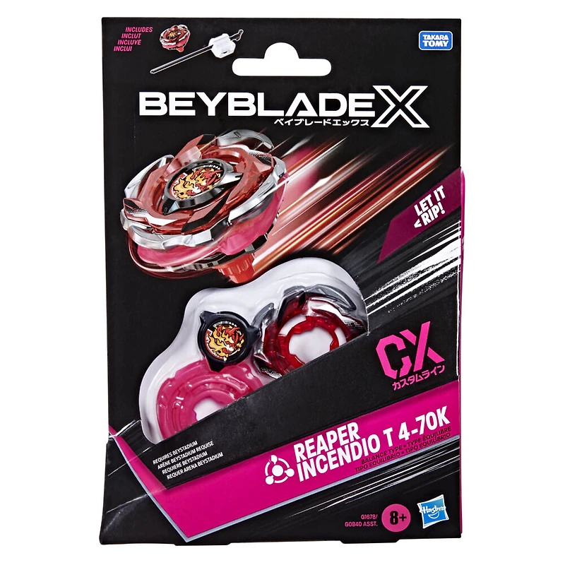 Beyblade X Reaper Incendio T 4-70K  CX Starter Pack Top and Launcher