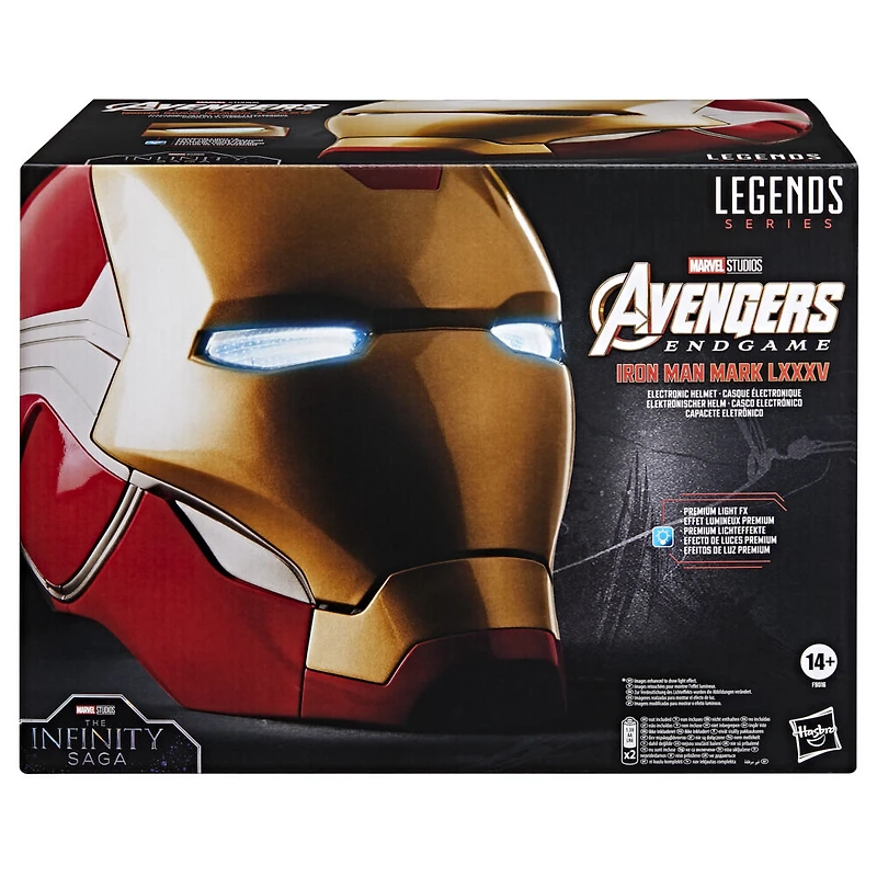 Marvel Legends Series, casque électronique premium Iron Man avec effets lumineux, Avengers: Endgame, jouet de cosplay pour adultes