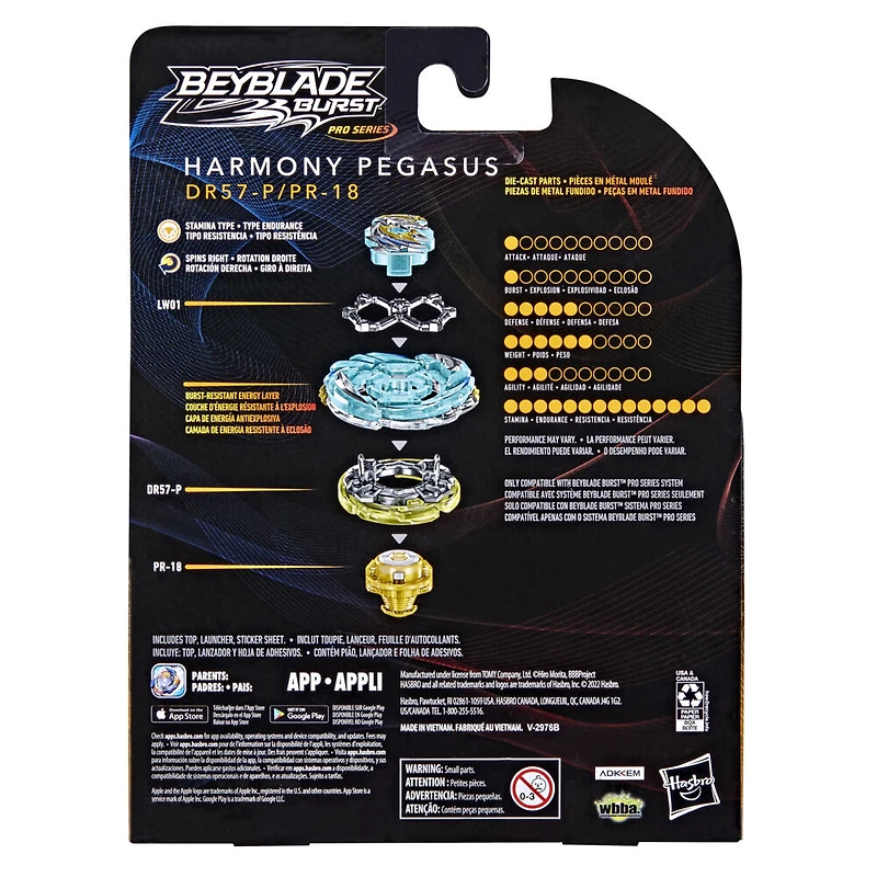 Beyblade Burst Pro Series Harmony Pegasus Spinning Top Starter Pack