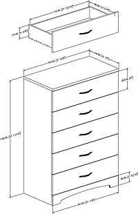 Step One Commode 5 tiroirs- Blanc solide