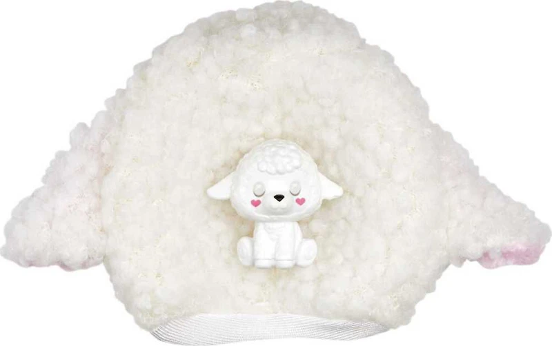 Barbie Cutie Reveal Cozy Cute Tees Doll and Accessories, Lamb in "Dream" T-shirt, Pink-Streaked Blond Hair and Blue Eyes