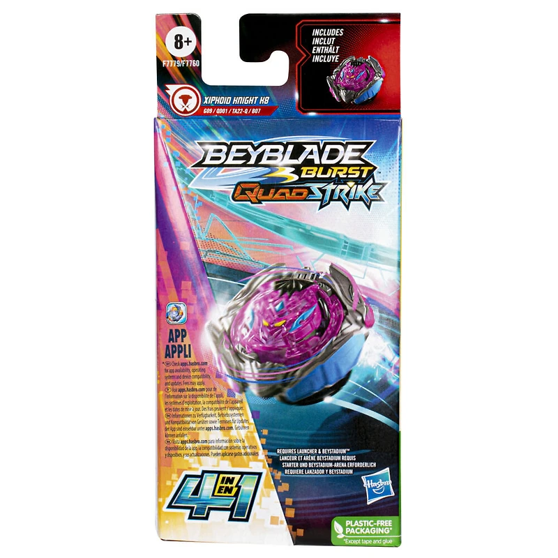Beyblade Burst QuadStrike, Single Pack Xiphoid Knight K8, toupie de combat