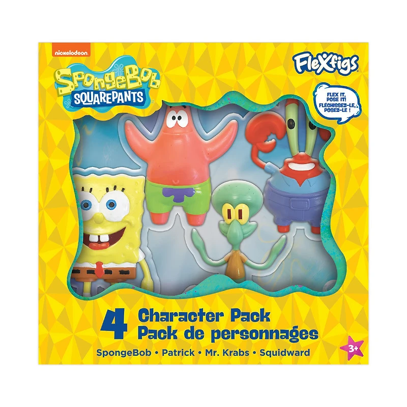 Flexfigs -  Nickeloean Spongebob & Friends 4-Pack (Series 1)