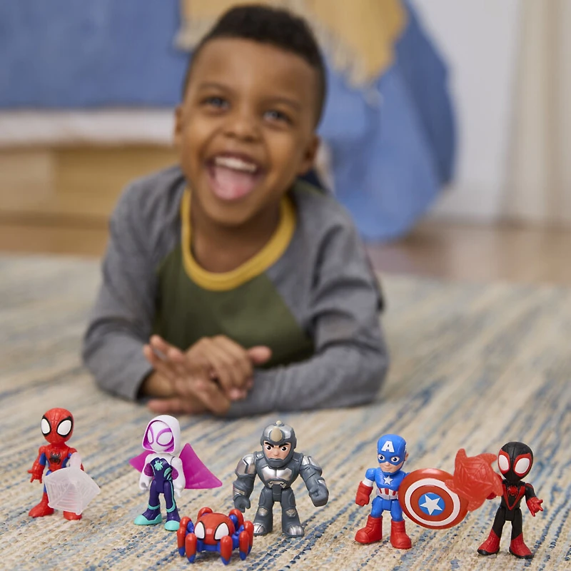 Marvel Spidey et ses Amis Extraordinaires Ensemble contre Rhino, pack de figurines Spider-Man - Notre exclusivité