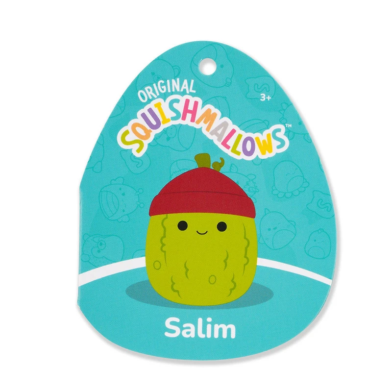 Peluche Squishmallows 5" - Salim le cornichon avec le bonnet rouge