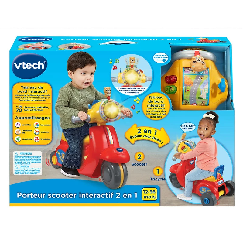 VTech Porteur scooter interactif 2 en 1 - Édition française