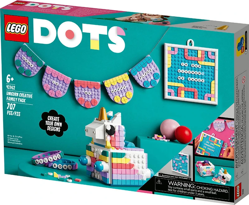 LEGO DOTS Unicorn Creative Family Pack 41962 Craft Decoration Kit (707 Pieces) - R Exclusive