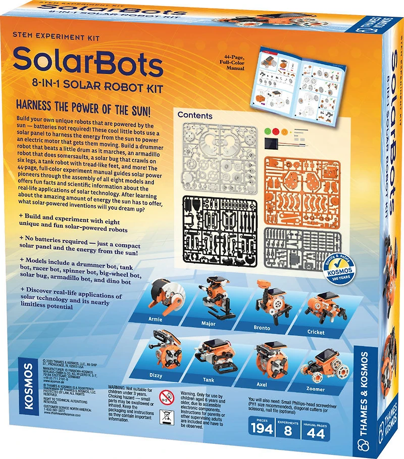 Thames et Kosmos SolarBots: Robot Solaire 8-en-1 (Kit d'Expérimentation Scientifique) - Édition anglaise