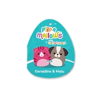 Squishmallows 5" - Flipamallows: Geraldine le chat rose et Malu le chien gris