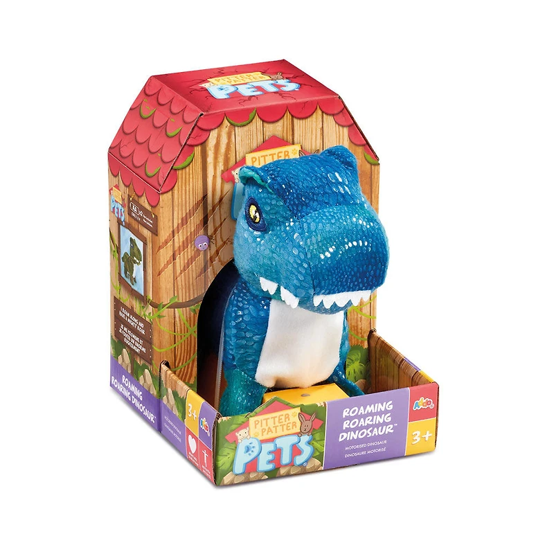 Pitter Patter Pets – Dinosaure itinérant rugissant – Notre exclusivité – Les styles et les couleurs peuvent varier