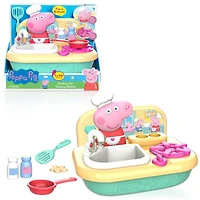 Peppa Pig Cooking Fun Table Top Kitchen with Realistic Sounds, Includes Play Food, Frying Pan and Spatula