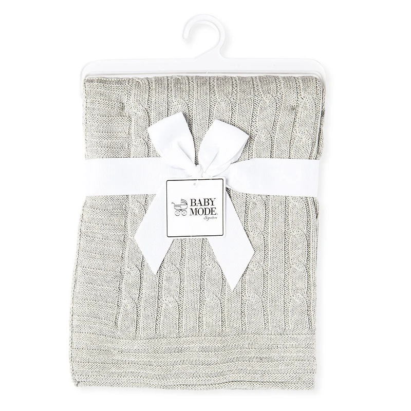 Baby Mode Signature gris câble classique couverture en tricot