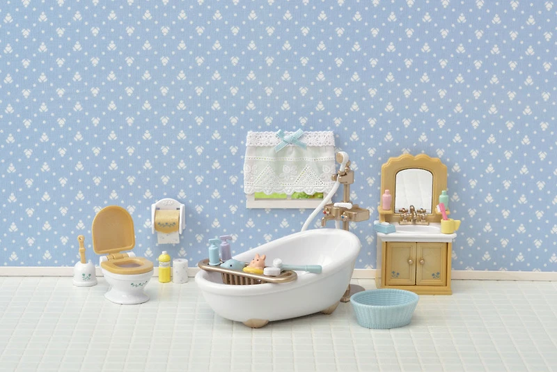 Ensemble de salle de bain Calico Critters Country, meubles et accessoires de maison de poupée